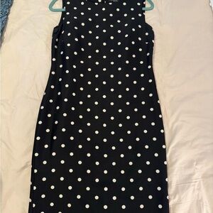 Classic Black Polka Dot Midi Dress
